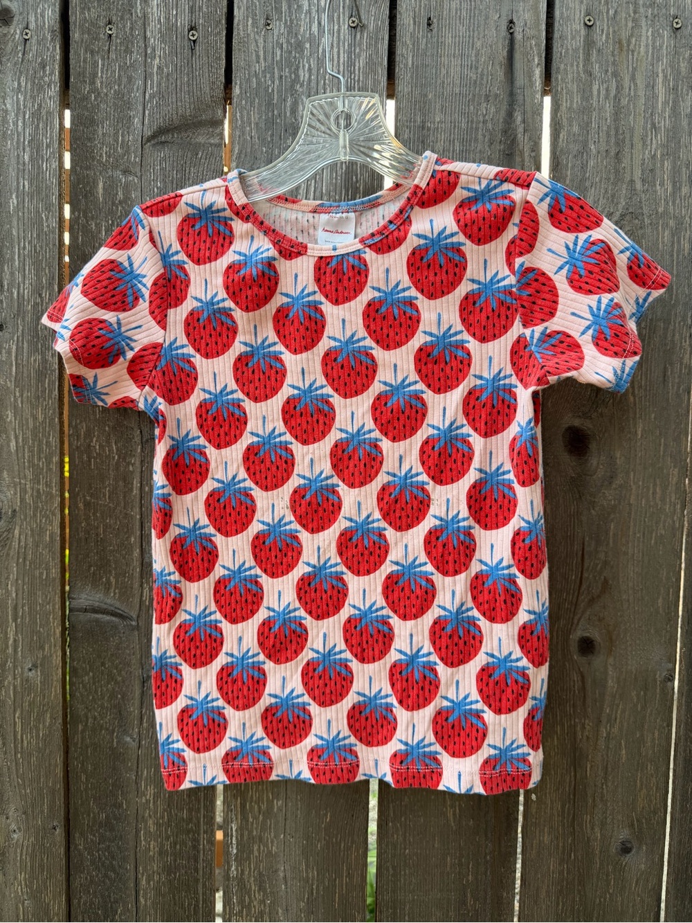 Size 12 Hanna Andersson Red Strawberry Print Tee GUC